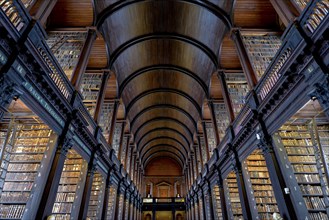 Long Room, the old library of Trinity College, University, Dublin, Republic of Ireland