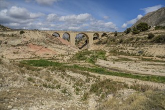 Bridge over the dried out Amadorio River, Villajoyosa, Alicante, Costa Blanca, Spain, Europe