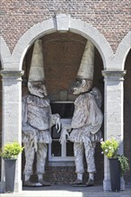 Carnival figures in the Museum of Carnival and Mask, Musée du Carnaval et du masque at Binche,