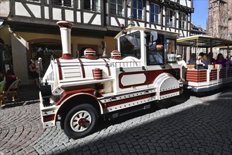 Strasbourg, France, September 2023: Small train called 'Petit Train' (Little Train) making guided