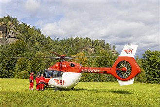 Winch rescue training of the rescue helicopter, Christoph 62, on the occasion of the 50th