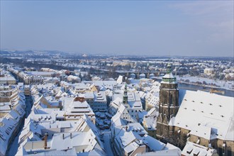 Pirna's old town in winter