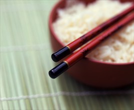 Bowl rice with chopsticks, chopsticks, chopsticks