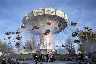 Chain carousel at the traditional Schätzelemarkt in Tengen, Hegau, Konstanz district,