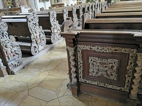 Interior of the collegiate church of Speinshart Monastery, abbey of the Premonstratensian Order,