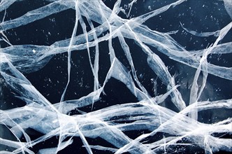 Ice crak, Lake Baikal, Olkhon Island, Pribaikalsky National Park, Irkutsk Province, Siberia,