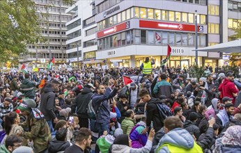 Rally of pro-Palestinian demonstrators. They demand an end to the oppression of the Palestinians