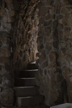 Rye, Colorado, An internal stairway at Bishop Castle. The Castle is an elaborate stone and metal