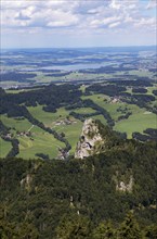 View from the Gaisbergspitze to the Nockstein and Wallersee, Osterhorngruppe, Flachgau, Salzburg,