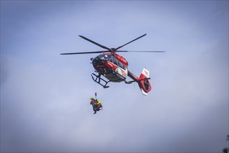 Winch rescue training of the rescue helicopter, Christoph 62, on the occasion of the 50th