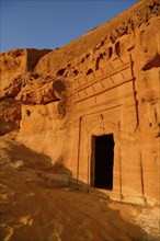 Nabataean tomb at Djabal Al-Ahmar in first daylight, Tomb of Hinat (IGN 117), Hegra or Madain