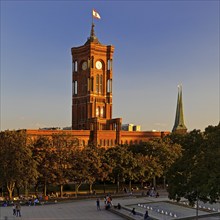 Red City Hall in the evening light, Berlin Mitte, Berlin, Germany, Europe