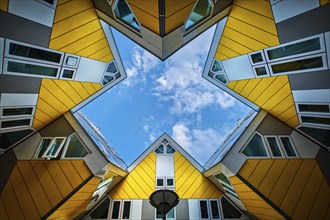 ROTTERDAM, NETHERLANDS, MAY 11, 2017: Cube houses, innovative cube-shaped houses designed by