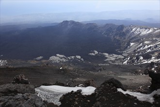 Volcanic landscape at the secondary crater of Etna, Etna, Sicily, Italy, Europe