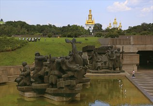 City of Kiev, soldiers, sculptures on the grounds of the National Museum of the History of Ukraine