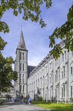 Maredsous Abbey, Abbaye de Maredsous, 19th century neo-gothic church of the Benedictine monastery