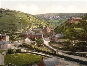 View of Boscastle, coastal village in the parish of Forrabury in the north of the English county of