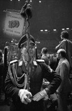 An election rally of the Social Democratic Party of Germany (SPD) on 23.4.1975 in the