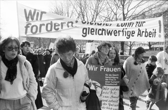 Equal pay was one of the main demands of woman at the International Women's Day demonstration in