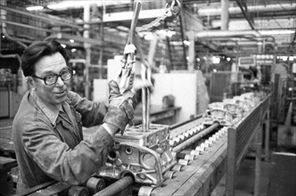 Production of engines, axles and other car manufacturing parts at the Opel plant in Bochum,