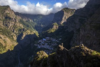 Nun's Valley, Curral das Freiras, view from Eiro do Serrado (1095m), Madeira, Portugal, Europe