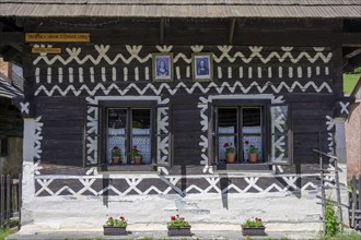 Painted wooden house Unesco World Heritage Site, Cicmany, Žilinský kraj, Slovakia, Europe