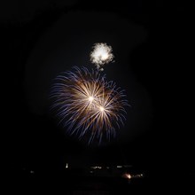 Fireworks in the night sky, beach fireworks, Heringsdorfer Kaisertage, summer festival in the