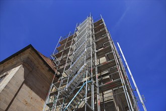 Rendered church tower, renovation, St. Bartholomew's Lutheran Parish Church, Germany's second