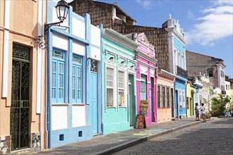 Colourful houses in the old town, Salvador, Bahia State, Brazil, South America