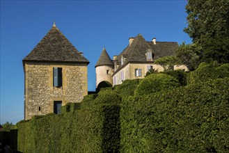 Boxwood garden, Les Jardins de Marqueyssac, Vezac, Dordogne, Périgord, Département Dordogne, Region