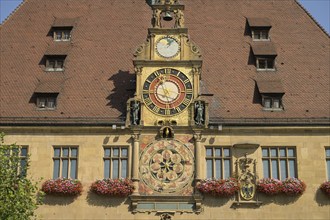 Astronomical Clock, Old Town Hall, Market Square, Old Town, Heilbronn, Baden-Württemberg, Germany,