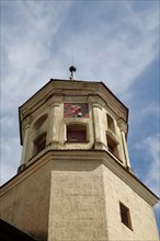 Brenz Castle, Renaissance castle from the 17th century, tower, clock, detail, landmark of the