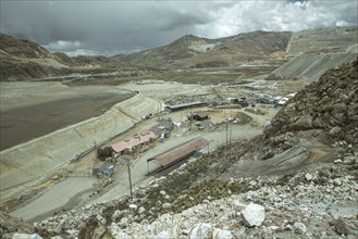 Open-cast mine of the Chinese consortium Minera Chinalco Perú, Ticlio, Peru, South America