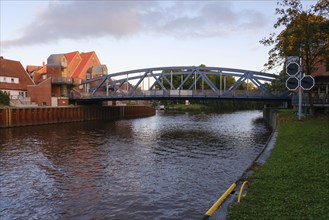 Bridge over the Ems, Emsbrücke, Meppen, Emsland, Lower Saxony, Germany, Europe