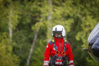 Winch rescue training of the rescue helicopter, Christoph 62, on the occasion of the 50th