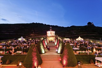 Summer night ball at Wackerbarth Castle. Schloss Wackerbarth or Wackerbarths Ruh' is a baroque