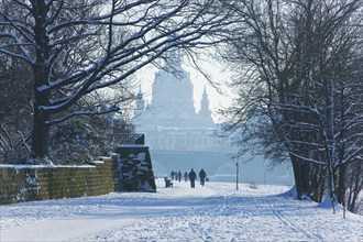 Dresden silhouette in winter