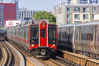 Metro-North Railroad commuter trains at Harlem 125th Street station in New York, USA, North America