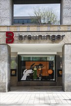 Breuninger logo on the company's flagship shop in Stuttgart, Germany, Europe