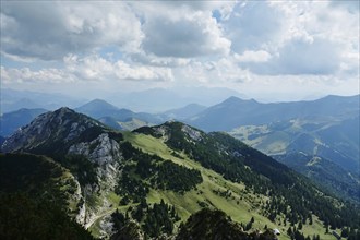 View from the Wendelstein into the surroundings, August, Bavaria, Germany, Europe