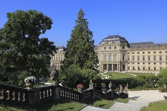 The Würzburg Residence and Court Garden, staircase, park side, UNESCO World Heritage Site,