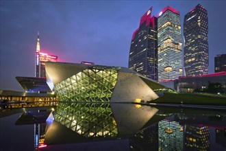 GUANGZHOU, CHINA, APRIL 27, 2018: Guangzhou Opera House designed by famous Iraqi architect