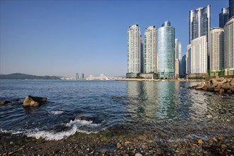 Marine city expensive and prestigious residential area skyscrapers in Busan, South Korea, Asia