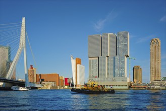 Rotterdam, Netherlands, May 14, 2017: Rotterdam Port Authority vessel boat in Nieuwe Maas with