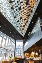 Harpa Concert Hall and Congress Centre, interior view, artistic modern architecture, Reykjavik,