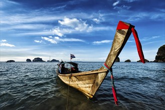 Thai Long tail boat on sunset, Krabi, Thailand, Asia