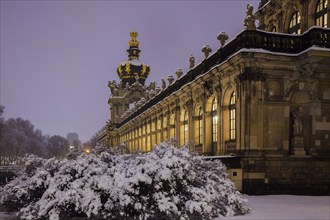 Snow-covered Zwinger in the evening