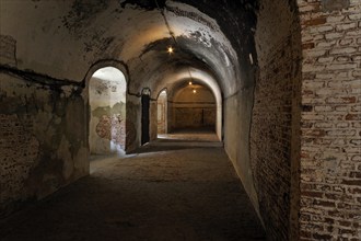 Corridor inside Fort Napoleon in Ostend, Belgium, Europe