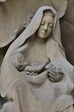 Detail of the Nativity façade of the Sagrada Familia, Holy Family Church of the Atonement, by