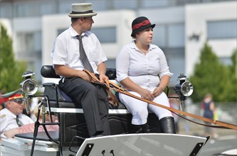 Participants and spectators at the traditional Schuetzenumzug on 09.07.2017 in Iserlohn, Germany,